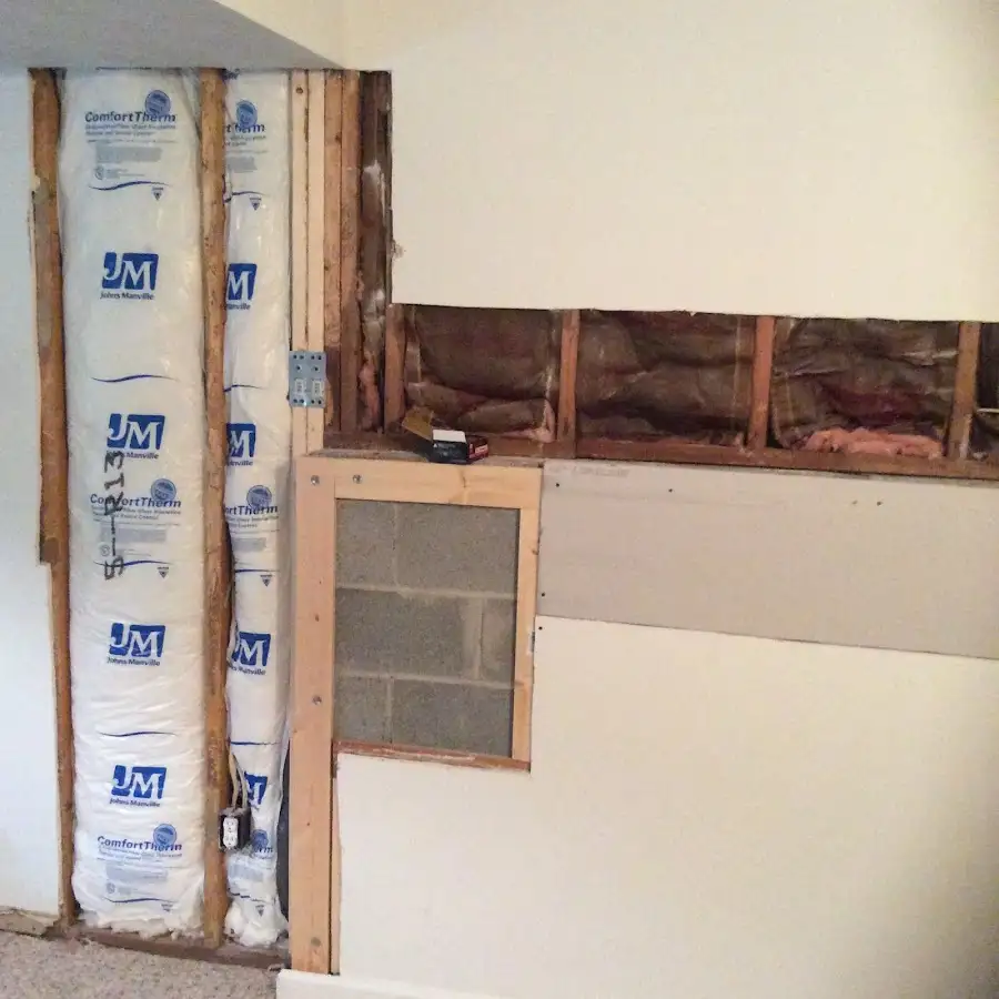 Wall insulation replacement during Contents Cleaning & Restoration in Brockton